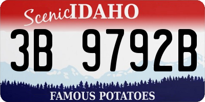 ID license plate 3B9792B