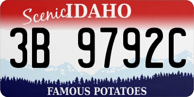 ID license plate 3B9792C