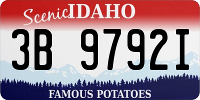 ID license plate 3B9792I
