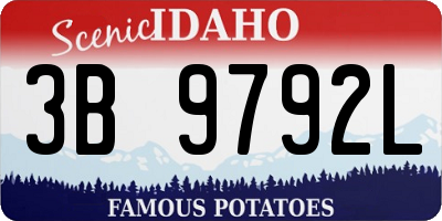 ID license plate 3B9792L