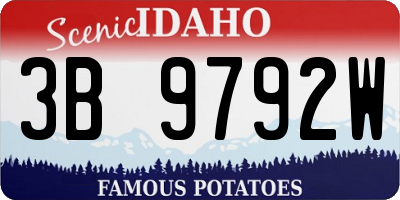 ID license plate 3B9792W