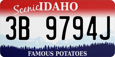 ID license plate 3B9794J