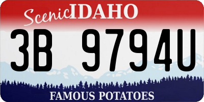ID license plate 3B9794U