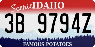 ID license plate 3B9794Z