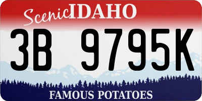 ID license plate 3B9795K
