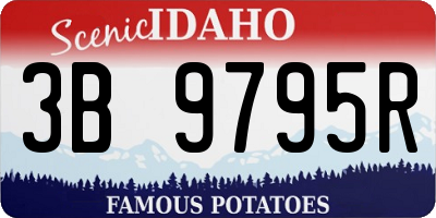 ID license plate 3B9795R