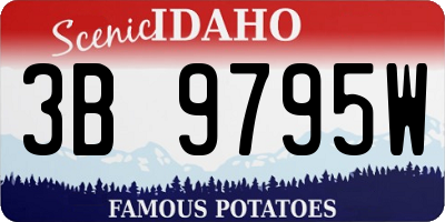 ID license plate 3B9795W