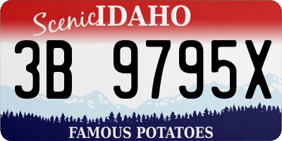 ID license plate 3B9795X