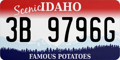 ID license plate 3B9796G