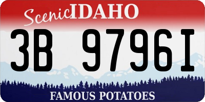 ID license plate 3B9796I