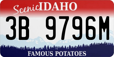 ID license plate 3B9796M