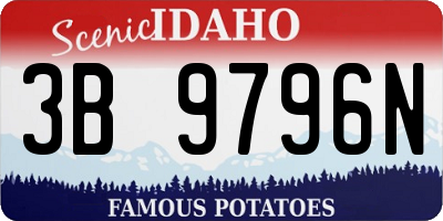 ID license plate 3B9796N