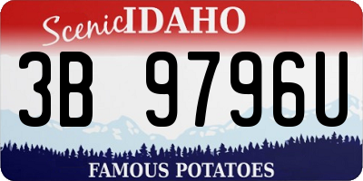 ID license plate 3B9796U