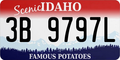 ID license plate 3B9797L
