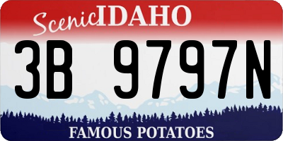 ID license plate 3B9797N