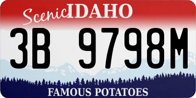 ID license plate 3B9798M