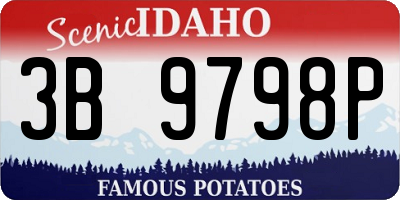 ID license plate 3B9798P