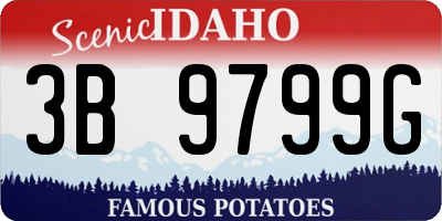 ID license plate 3B9799G