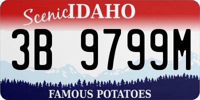 ID license plate 3B9799M