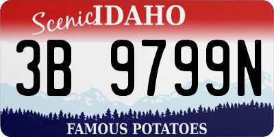 ID license plate 3B9799N