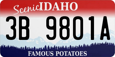 ID license plate 3B9801A