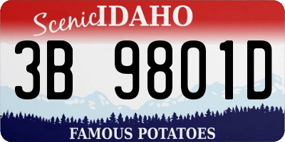 ID license plate 3B9801D