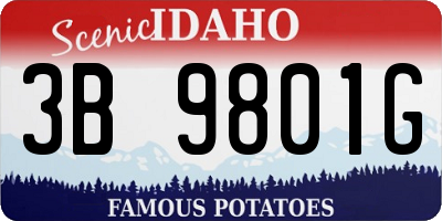 ID license plate 3B9801G