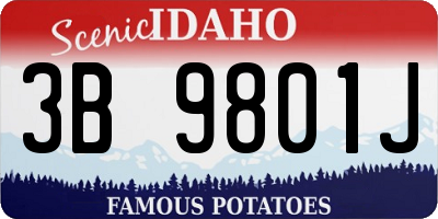 ID license plate 3B9801J