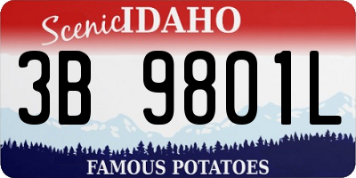 ID license plate 3B9801L