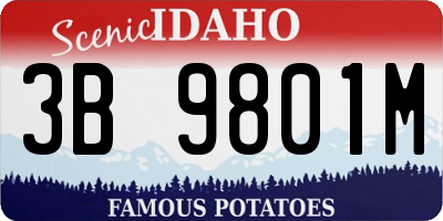 ID license plate 3B9801M