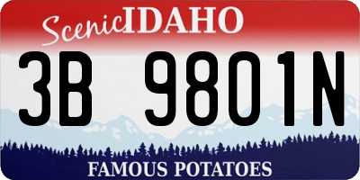ID license plate 3B9801N