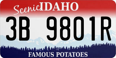 ID license plate 3B9801R