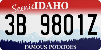 ID license plate 3B9801Z