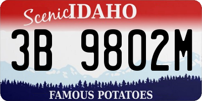 ID license plate 3B9802M