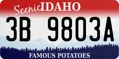 ID license plate 3B9803A