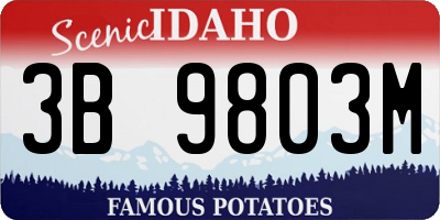 ID license plate 3B9803M