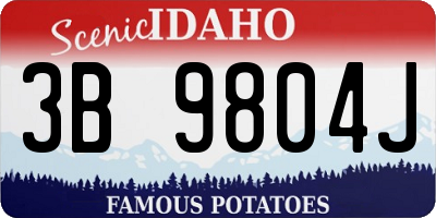 ID license plate 3B9804J