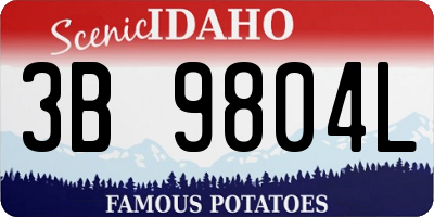 ID license plate 3B9804L