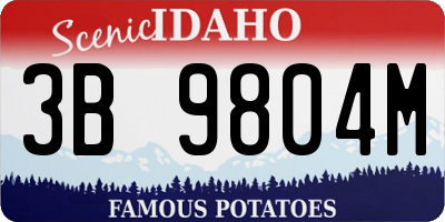 ID license plate 3B9804M