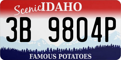 ID license plate 3B9804P