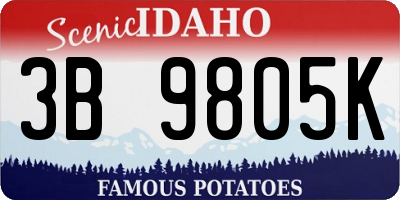 ID license plate 3B9805K
