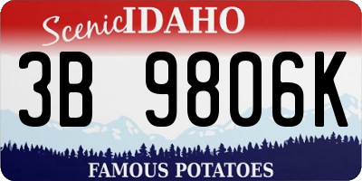 ID license plate 3B9806K