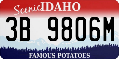 ID license plate 3B9806M