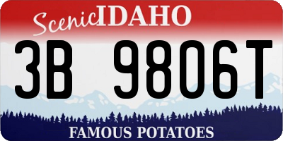 ID license plate 3B9806T