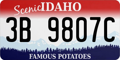 ID license plate 3B9807C