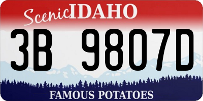 ID license plate 3B9807D
