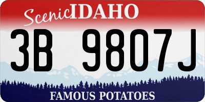 ID license plate 3B9807J