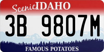 ID license plate 3B9807M