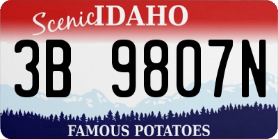 ID license plate 3B9807N