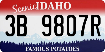 ID license plate 3B9807R